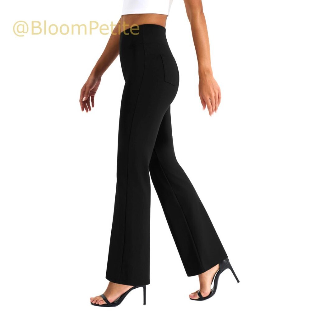 High Waist Pull On Yoga Dress Pants Stretchy Office Casual Slacks